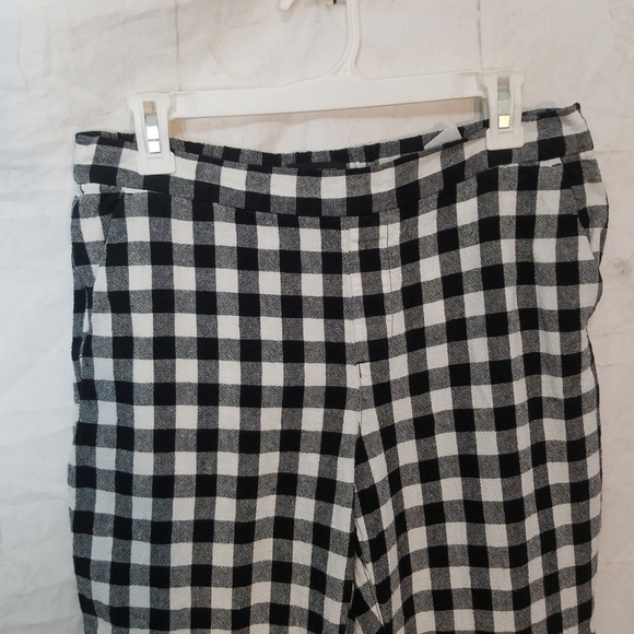 Banana republic factory linen blend Buffalo print Hayden pants - Picture 4 of 8